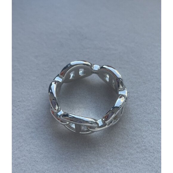 Hermès Sterling Silver Chaîne DAncre Ring With Box - Picture 2 of 10